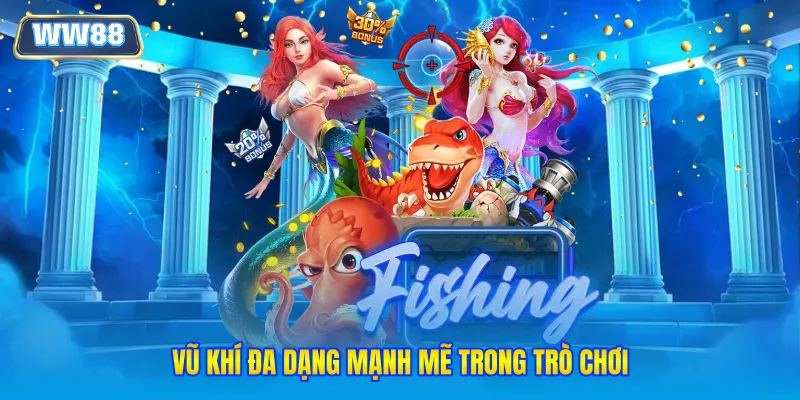 Vũ khí đa dạng mạnh mẽ trong trò chơi